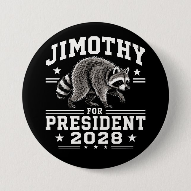 Bóton Redondo 7.62cm Jimothy para presidente 2028 (Frente)