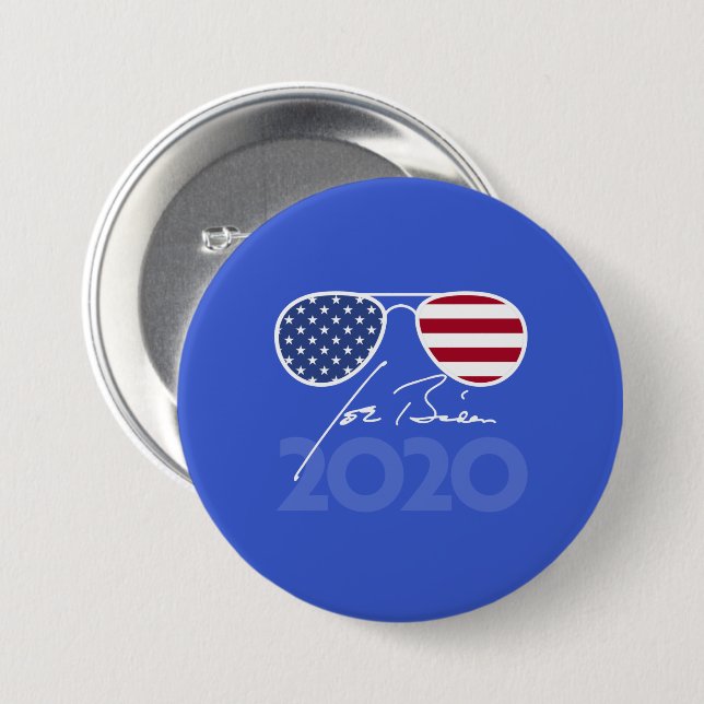 Bóton Redondo 7.62cm Joe Biden Aviators 2020 (Frente & Verso)