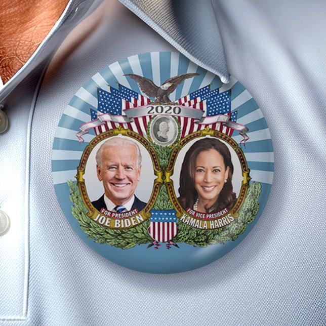 Bóton Redondo 7.62cm Joe Biden Kamala Harris 2020 Collectible Jugate (Collectible Campaign Button - 2020 Election Biden Harris)