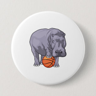 Bóton Redondo 7.62cm Jogador de basquetebol do Hippo