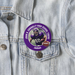 Bóton Redondo 7.62cm Jogador de futebol de Segundo grau roxo Grande