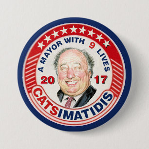 Bóton Redondo 7.62cm John Catsimatidis para o Mayor 2017 de NYC