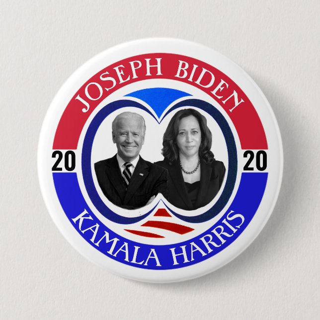 Bóton Redondo 7.62cm Joseph Biden & Kamala Harris 2020 (Frente)