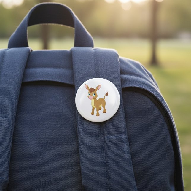 Bóton Redondo 7.62cm Jovem Cachorro Bonito com Olhos Azuis Grandes (Criador carregado)