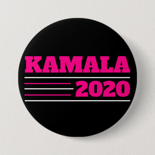 Bóton Redondo 7.62cm Kamala 2020 em rosa e branco
