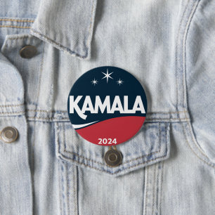 Bóton Redondo 7.62cm Kamala Harris Vintage 2024 Para Presidente Eleição