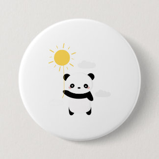 Bóton Redondo 7.62cm Kawaii e o sol do panda fofo