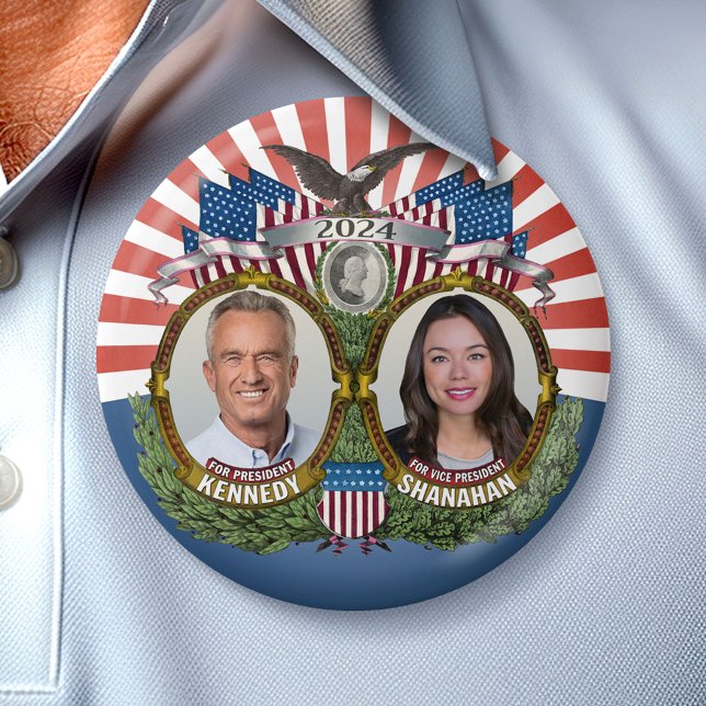 Bóton Redondo 7.62cm Kennedy Shanahan 2024 - Campanha coletiva (Campaign Button)