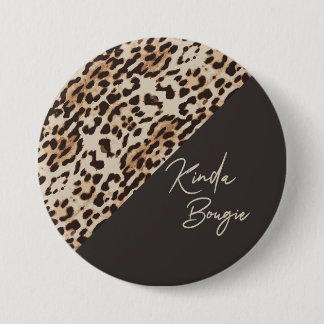 Bóton Redondo 7.62cm Kinda Bougie Brown Leopardprint