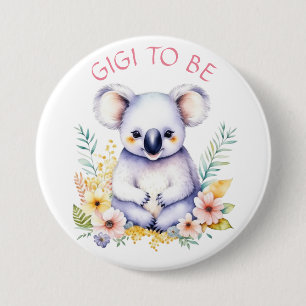 Bóton Redondo 7.62cm Koala Bear Considerou Gigi um Chá de fraldas