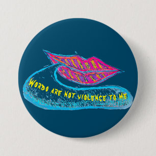 Bóton Redondo 7.62cm Lábios cor-de-rosa e um balão ou língua de palavra