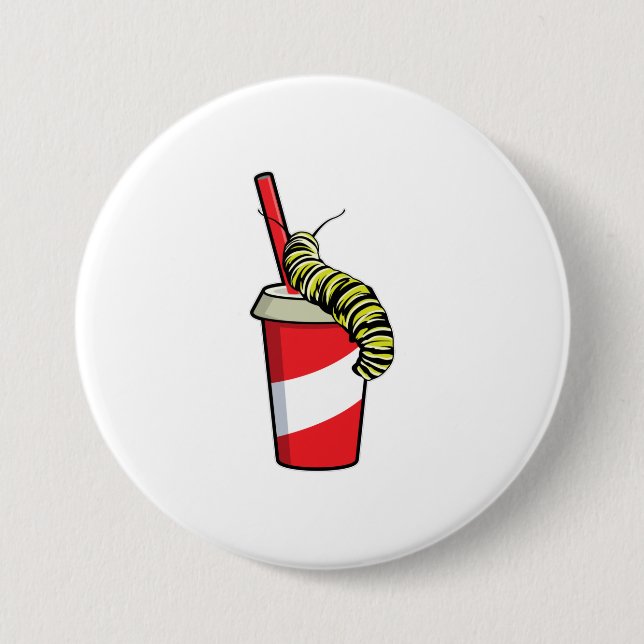 Bóton Redondo 7.62cm Lagarta com bebida (Frente)