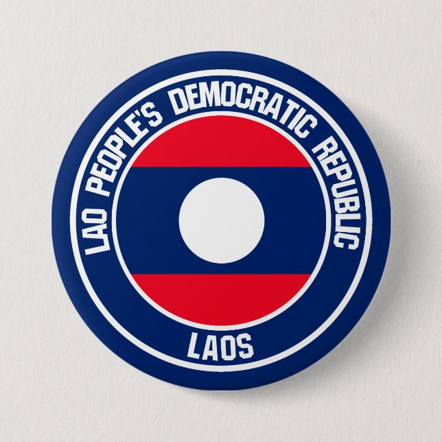 Bóton Redondo 7.62cm Laos Round Emblem (Frente)