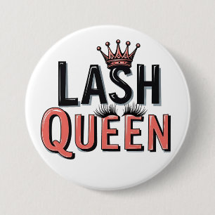 Bóton Redondo 7.62cm Lash Queen Engraçado Olhos Aparência