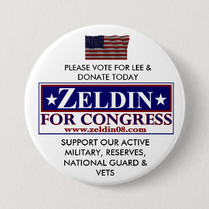 BÓTON REDONDO 7.62CM LEE ZELDIN PARA O CONGRESSO