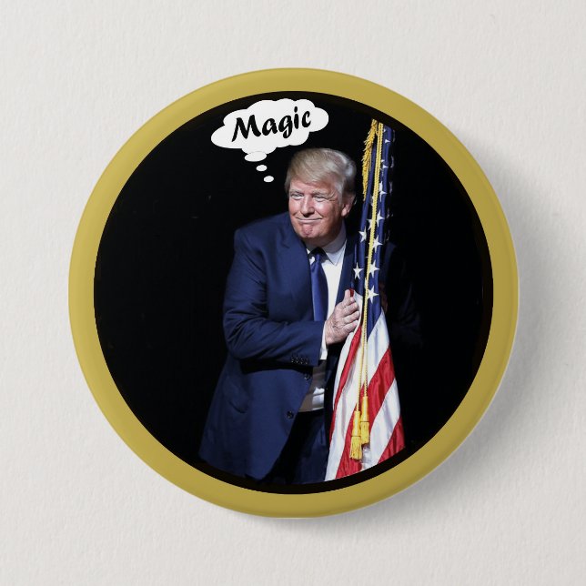 Bóton Redondo 7.62cm Lei Mágica de Trump (Frente)