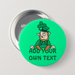 Bóton Redondo 7.62cm Leprechaun pequeno - adicione seu próprio texto