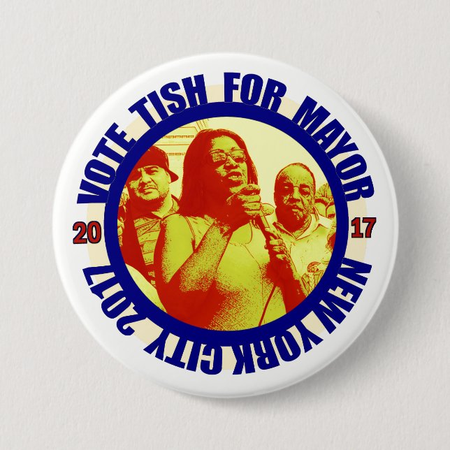 Bóton Redondo 7.62cm Letitia James para o Mayor 2017 de NYC (Frente)