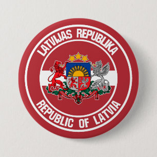 Bóton Redondo 7.62cm Letônia Round Emblem