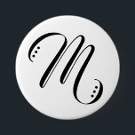 Bóton Redondo 7.62cm Letra inicial monograma moderno<br><div class="desc">Botão inicial Monograma Moderno.</div>