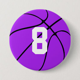 Bóton Redondo 7.62cm Letra ou Número de Jersey Personalizado de Basquet