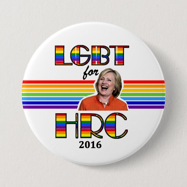 Bóton Redondo 7.62cm LGBT para Hillary (Frente)