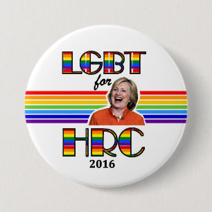 Bóton Redondo 7.62cm LGBT para Hillary
