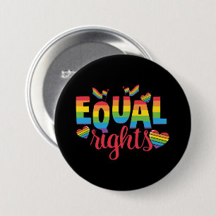 Bóton Redondo 7.62cm LGBTQ - Direitos iguais - Cores arco-íris