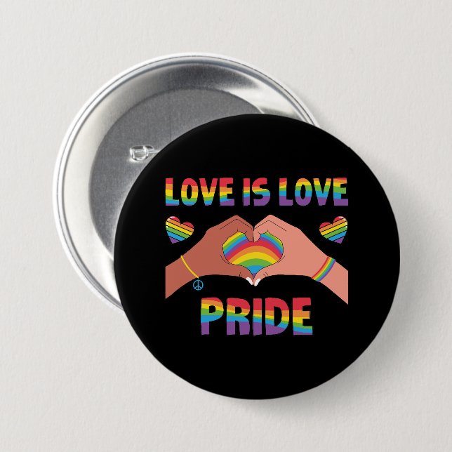 Bóton Redondo 7.62cm LGBTQ - O Amor É O Orgulho (Frente & Verso)