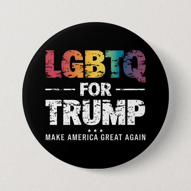 BÓTON REDONDO 7.62CM LGBTQ PARA TRUMP GAY LESBIAN PARA TRUMP 2024 (Frente)