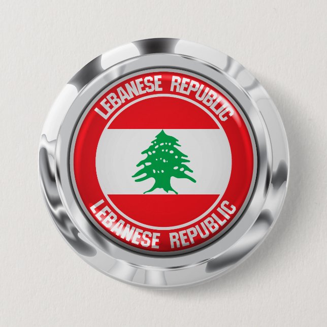 Bóton Redondo 7.62cm Líbano Round Emblem (Frente)