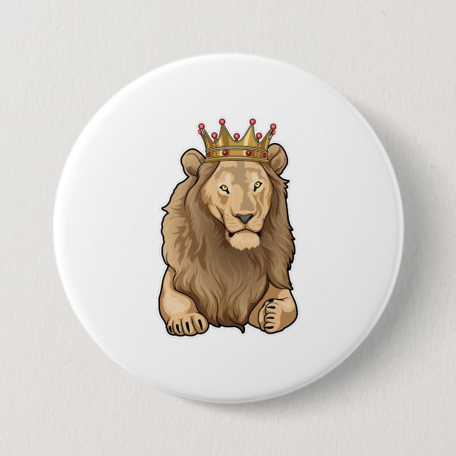 Bóton Redondo 7.62cm Lion King Crown (Frente)