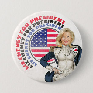 Bóton Redondo 7.62cm liz Cheney para o Presidente 24