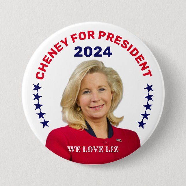 Bóton Redondo 7.62cm Liz Cheney para Presidente (Frente)