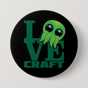Bóton Redondo 7.62cm Lovecraft Baby Cthulhu Design - Amor Cute Louco