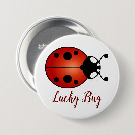 Bóton Redondo 7.62cm Lucky Ladybug Red Orange Black Ladybird Inseto Sor