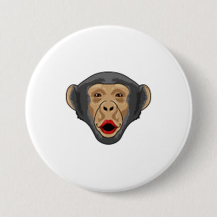 Bóton Redondo 7.62cm Macaco com boca beijada