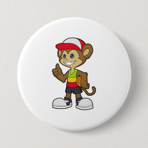 Bóton Redondo 7.62cm Macaco como jogador de basquetebol