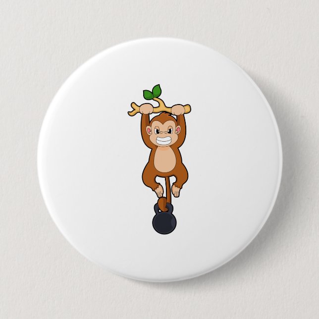 Bóton Redondo 7.62cm Macaco em Fortalecimento com Dumbbell (Frente)