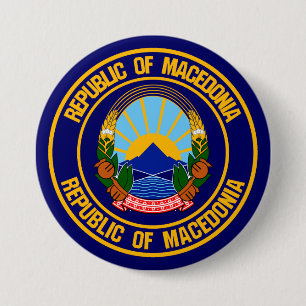 Bóton Redondo 7.62cm Macedônia Round Emblem