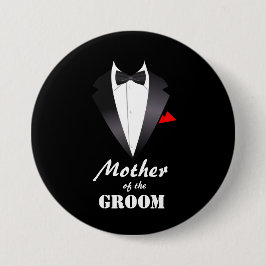 Bóton Redondo 7.62cm Mãe do Groom com Camisa Tuxedo - Botão
