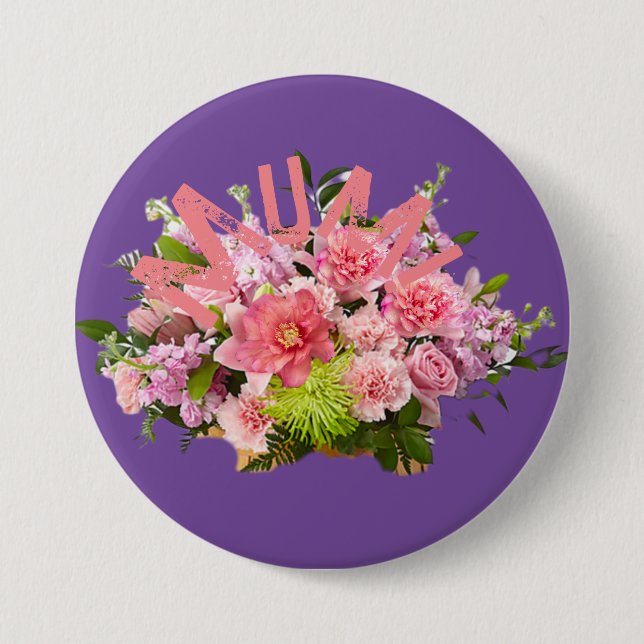 Bóton Redondo 7.62cm Mãe! Flores (Frente)