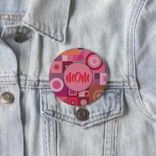 BÓTON REDONDO 7.62CM MÃE, MÃE, MULHERES, ANIVERSÁRIO, PRESENTE PRATA