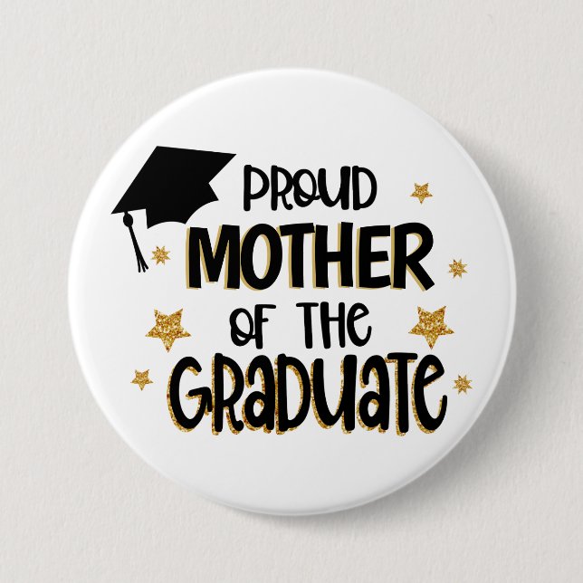 Bóton Redondo 7.62cm Mãe Orgulhosa do Graduado (Frente)