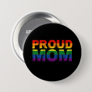 Bóton Redondo 7.62cm Mãe Orgulhosa Orgulho Gay Arco-íris LGBT Mãe LGBTQ