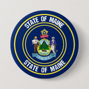 Bóton Redondo 7.62cm Maine Round Emblem