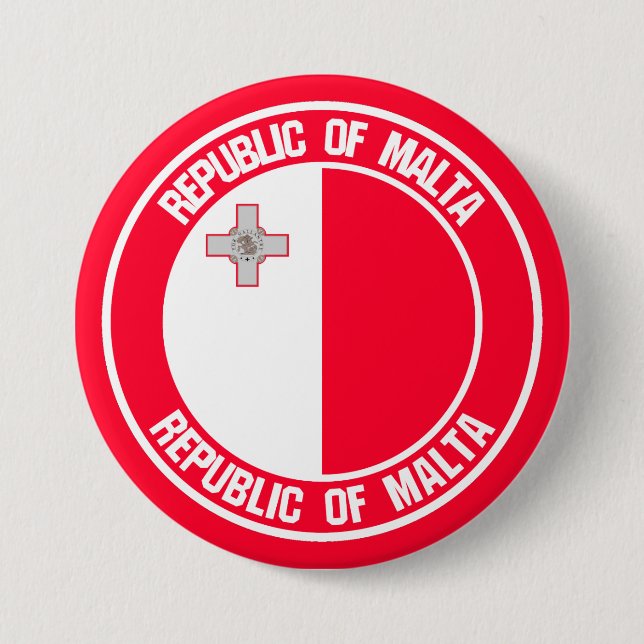 Bóton Redondo 7.62cm Malta Round Emblem (Frente)