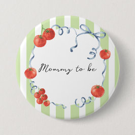 Bóton Redondo 7.62cm Mamães de chá de fraldas de tomate de aquarela