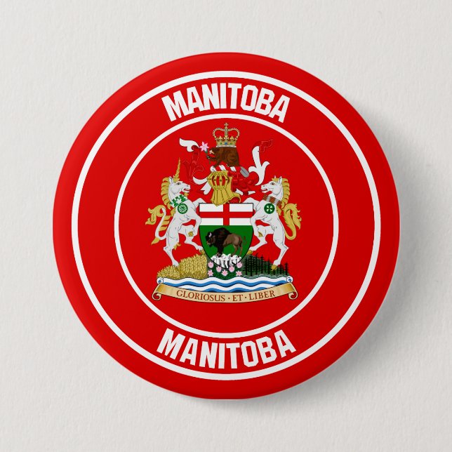 Bóton Redondo 7.62cm Manitoba Round Emblem (Frente)