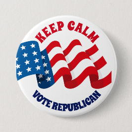BÓTON REDONDO 7.62CM MANTENHA A CALMA - GOP REPUBLICANO DO VOTO